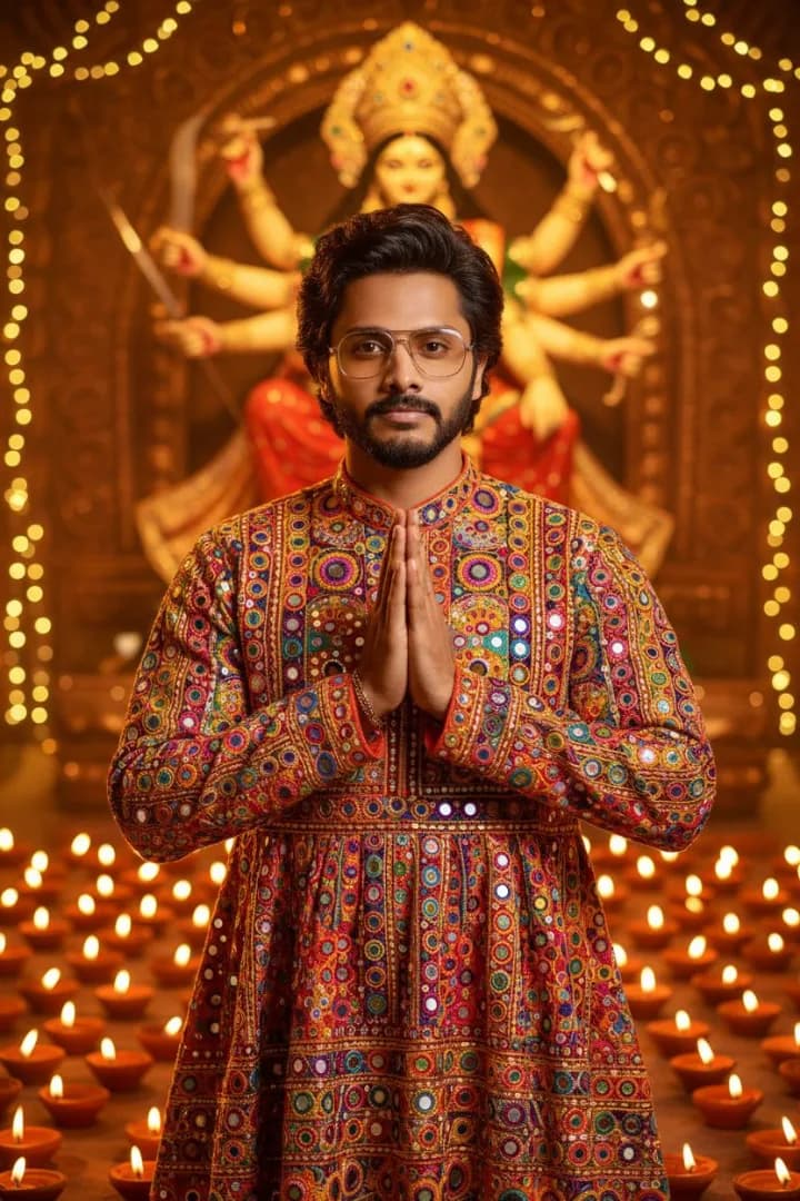 Prompt for Happy Navratri & Navratri Photo Devotional | Dayno.ai